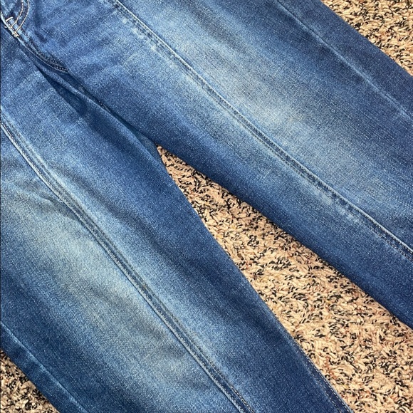 KanCan High Rise Straight Leg Dark Wash Frayed Hem Piped Denim Jeans Sz 29 | GUC - Picture 5 of 7